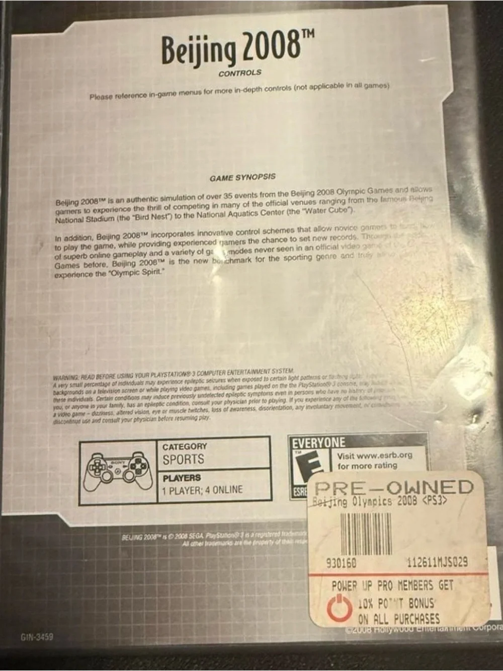 Beijing 2008 Olympic Games (PS3) Sega - Brown/Gold Cover